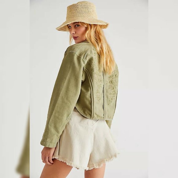 Free People Lonely Hearts Jacket Top S 6 Women's Casual Embroidered NEW 27942 - Picture 3 of 5